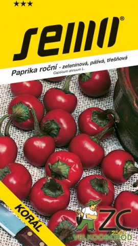 Paprika zel. pálivá - KORÁL třešňová, pole